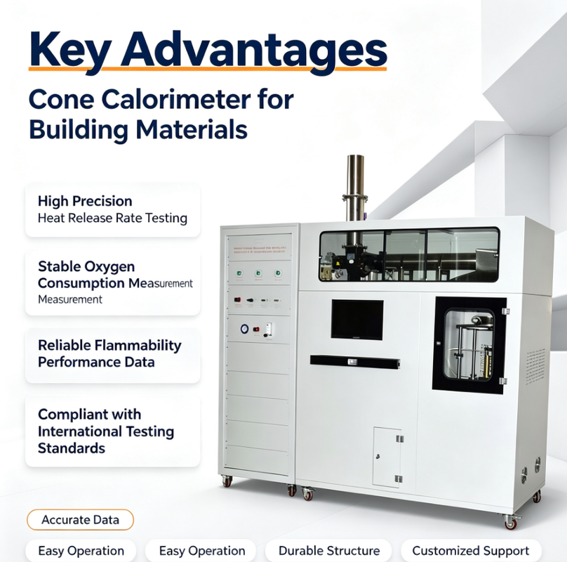 Cone Calorimeter Heat Release Rate Flammability Testing Equipment for Construction Material Fire Performance Test