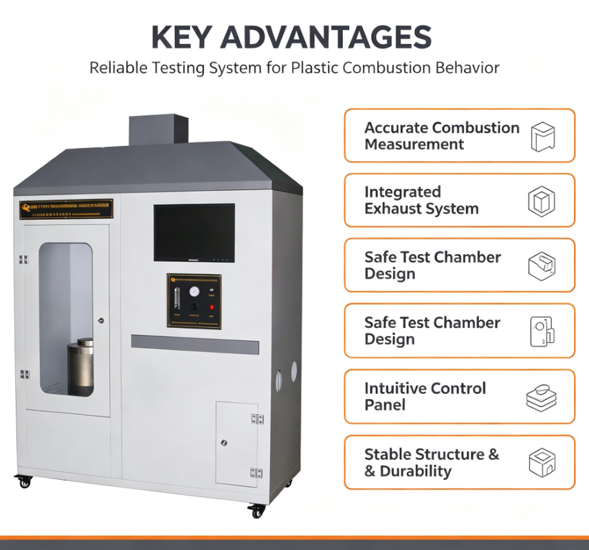 Laboratory Plastic Burning Behavior Tester Flame Combustion Testing Machine for Polymer Materials