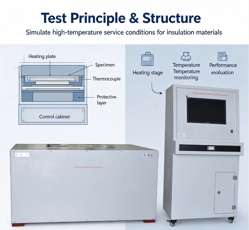 ISO8142 GB/T17430 ASTM C447 Thermal Insulation Material Maximum Working Temperature Performance Test Apparatus
